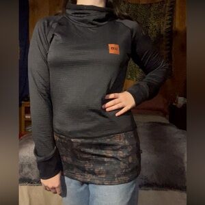 Black Picture Grid fleece long sweatshirt